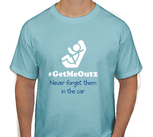 A male model in a blue shirt with the get me out 2 hashtag and slogan